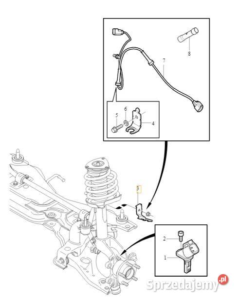 VOLVO S40 V40 V50 lewy wspornik ABS OE 30786846