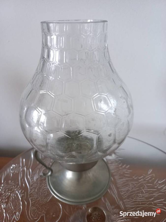 Kaganek cynowy z kloszem Toruń sprzedam