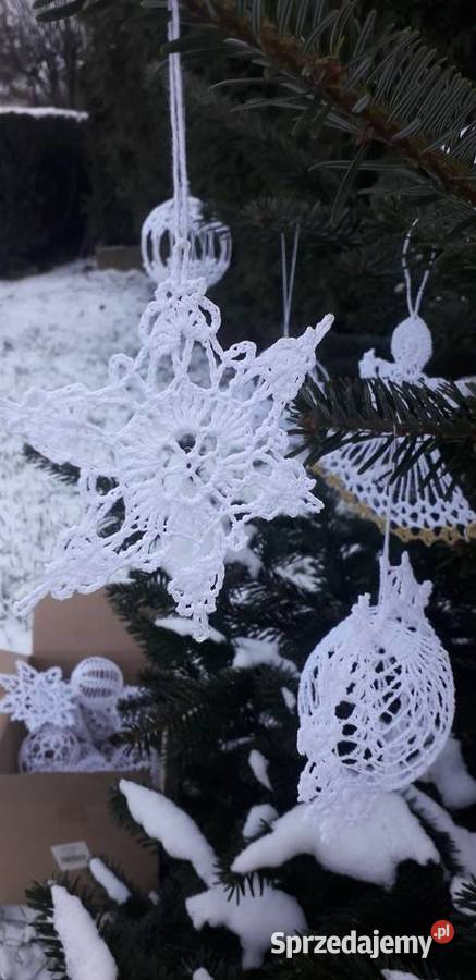 Gwiazdki śniżynki ręcznie robione na szydełku Łódź