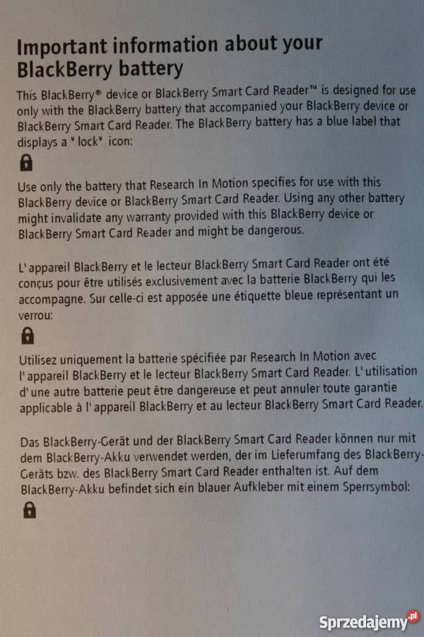 Akumulator Blackberry CS2 Baterie i akumulatory mazowieckie Warszawa