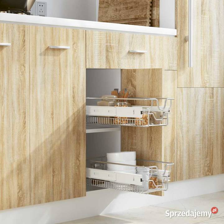 vidaXL Wysuwane kosze druciane 2 srebrneSKU50478 sprzedam