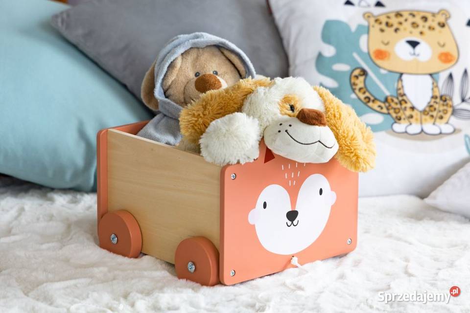 Drewniany wózek na sznurku pojemnik klocki Bielsk Podlaski