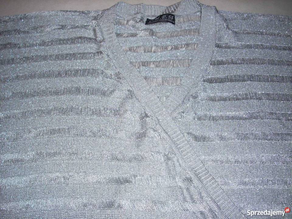 Srebrny Srebrzysty Sweter Sweterek Szerokie małopolskie