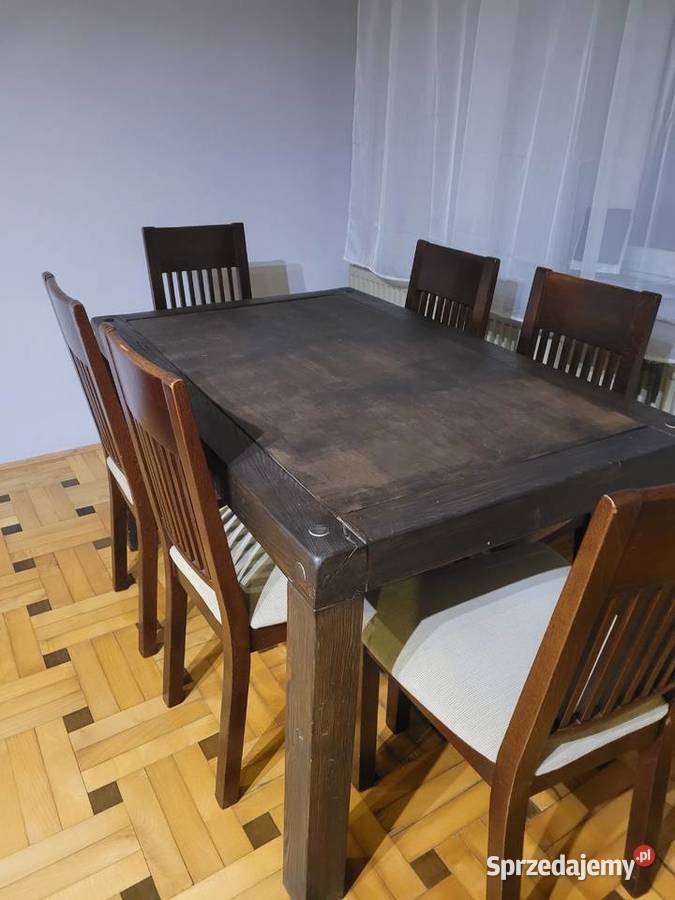 Stół drewniany I 6 krzeseł Stoły Krasne