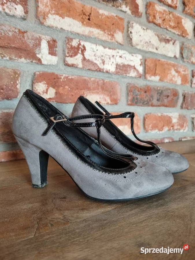 Szare czółenka na obcasie mazowieckie Warszawa