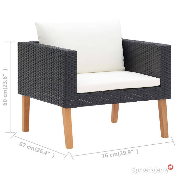 Pojedyncza sofa ogrodowa z poduszkami rattan PE mazowieckie Warszawa