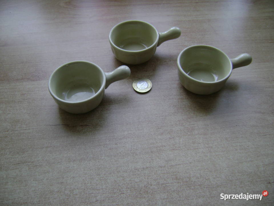 Starocie z PRL Zestaw 3 tygielki ceramiczne z Pozostałe