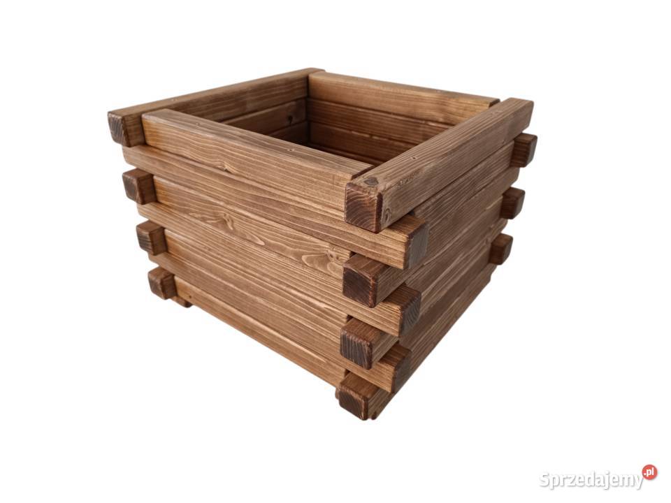 Donica drewniana balowa 44x40x30 drewno Miechów