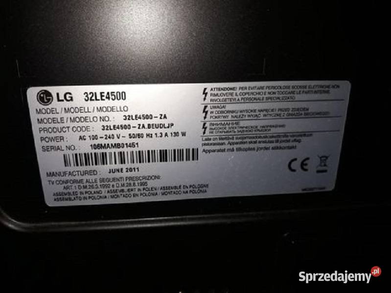 Telewizor FULL HD LG 32LE4500 Sosnowiec