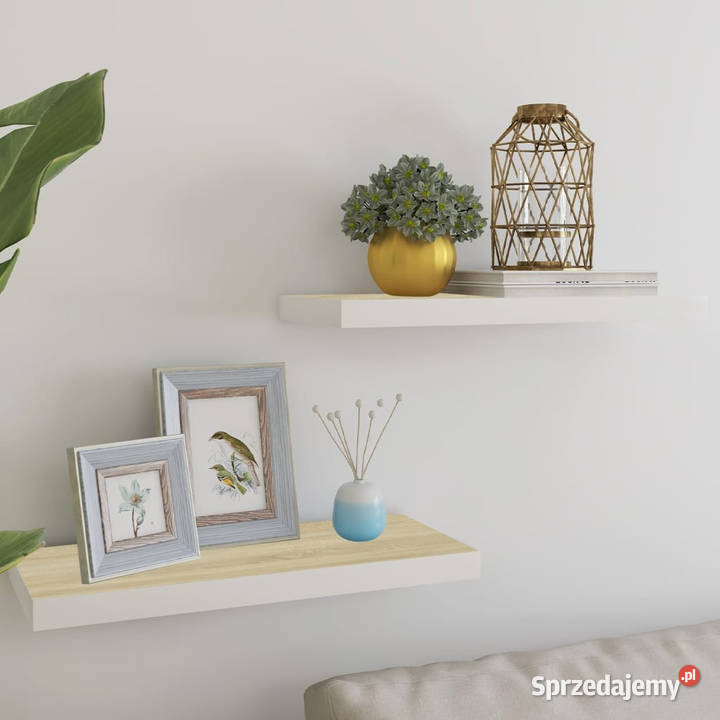 Półki ścienne 2 dębowobiałe 60x235x38 MDF Półki Warszawa