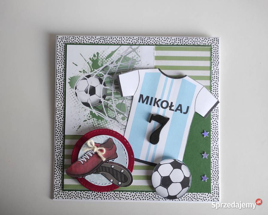 Kartka ręcznie robiona na urodziny pilkarza Łódź