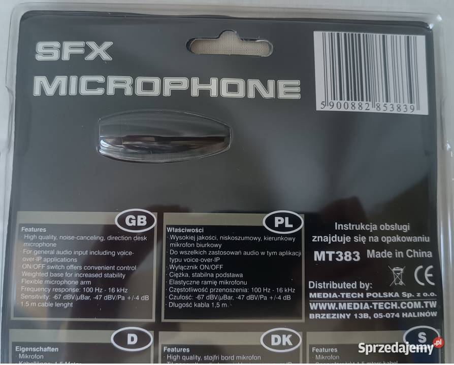 Mikrofon przewodowy MediaTech MT383 SFX nowy Białystok
