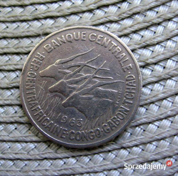 Afryka Równikowa CFA 50 Frank 1963r Kongo Gabon Kalisz