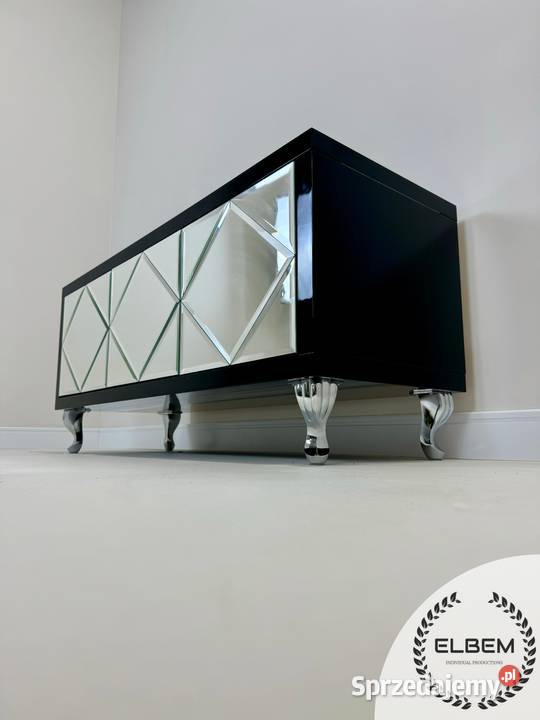Szafka RTV Lakierowana Glamour czarny połysk 120cm mazowieckie Warszawa