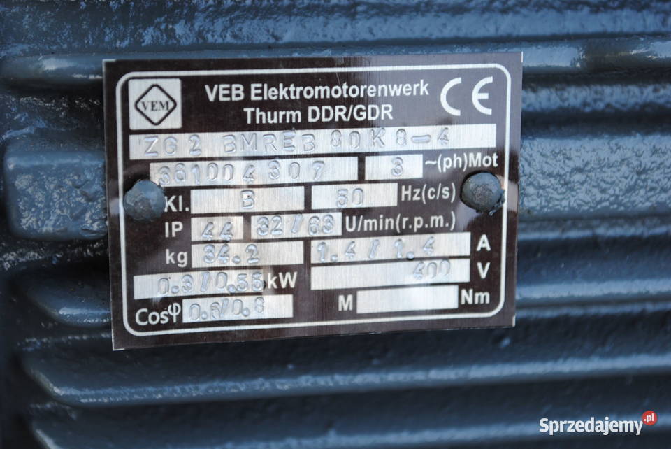 Motoreduktor dwubiegowy 03055kw 3263obr VEM Biznes i Przemysł Kargowa