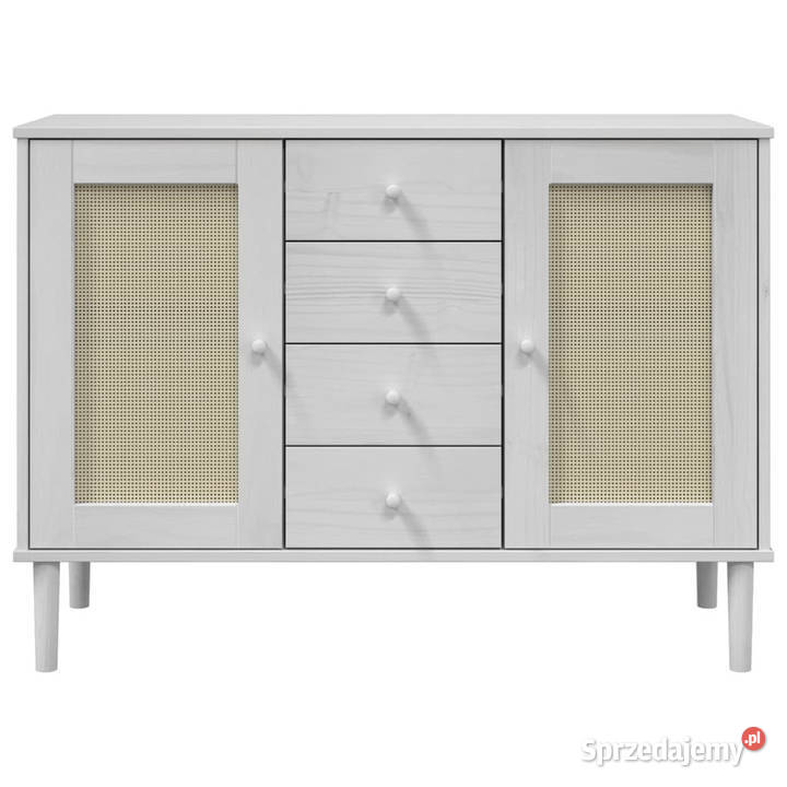 Szafka SENJA imitacja rattanu biała 112x40x80 Warszawa