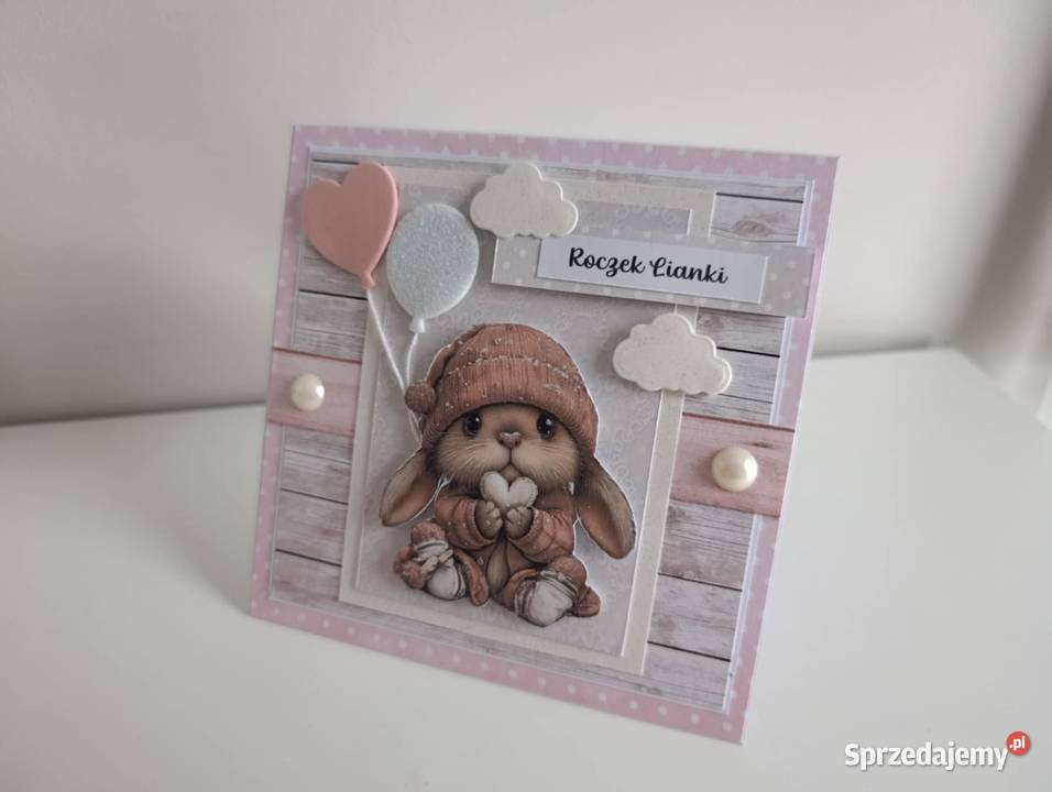 Kartka urodzinowa ręcznie robiona roczek Rękodzieło