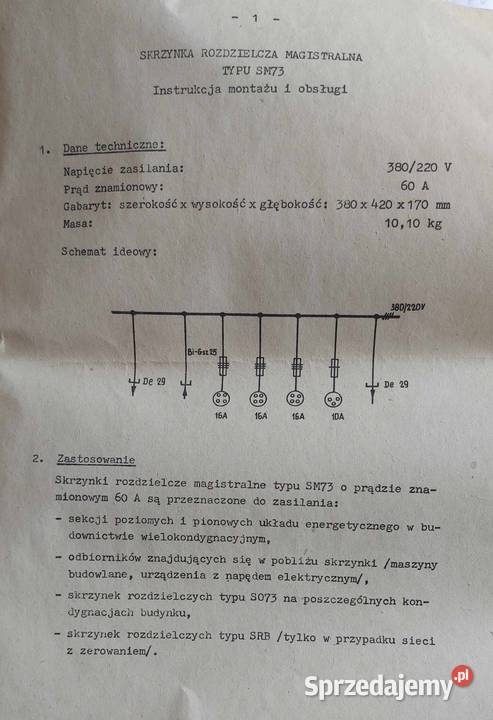 Skrzynka rozdzielcza magistralna SM 73 Elmont
