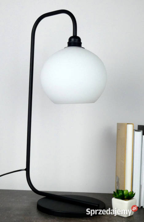 Lampa biurkowa BOLLESTAD biała kula szkło kujawsko-pomorskie Nowe