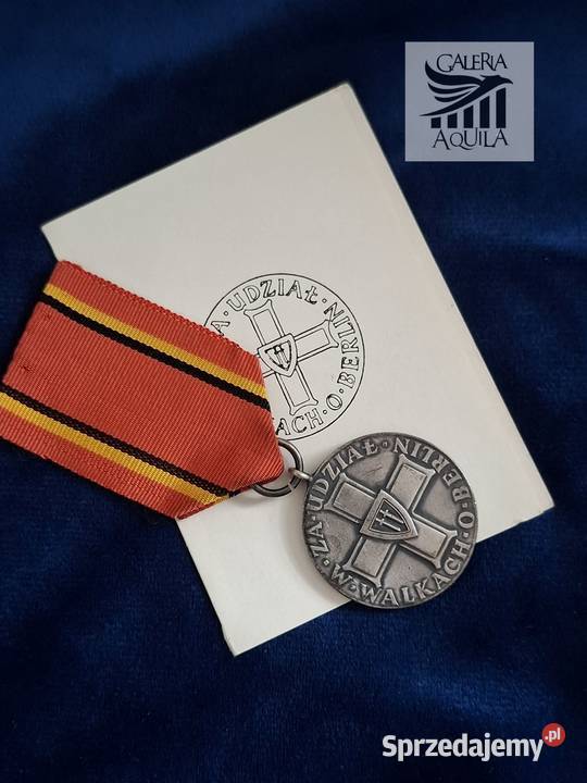 Medal udział w Walkach o Berlin dokument podpis Wejherowo sprzedam