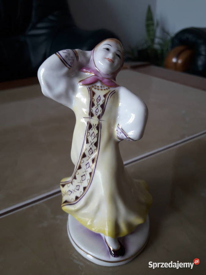 Figurka Tańcząca dziewczyna Turygiński Gzhel Antyki, Sztuka, Kolekcje Janów Lubelski