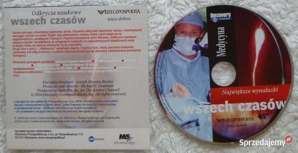VCD film dokumentalny Medycyna z gazety Filmy Warszawa