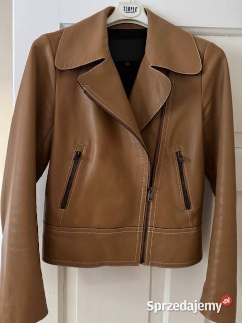 Massimo Dutti kurtka skórzana damskXS camel brąz Częstochowa