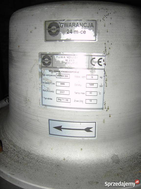 kwasowy Wentylator dachowy KONWEKTOR WVPKH 200 wolnostojąca mazowieckie Ostrołęka