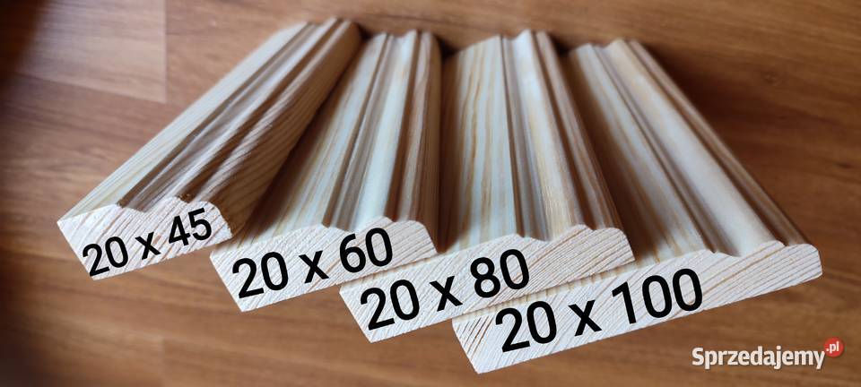 Listwa drewniana frezowana 20 x 100 z małym Pozostałe