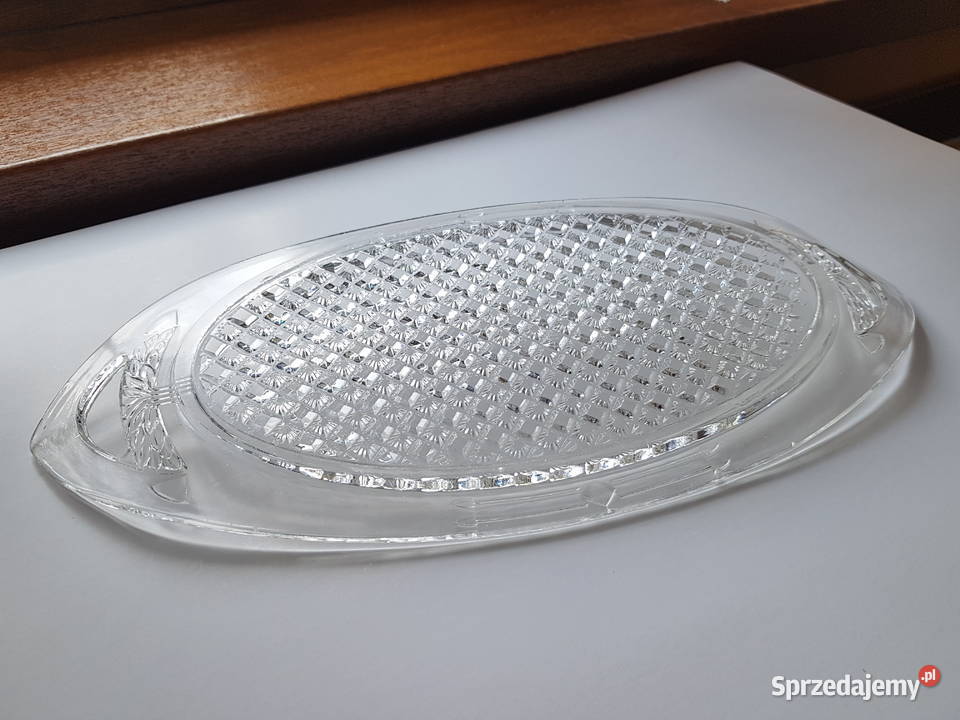 Szklana secesyjna taca Tacka szkło secesja Dąbrowa Górnicza