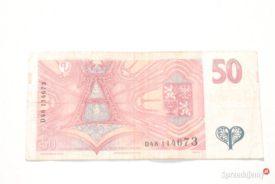 Stary banknot 50 koron Czeskich Czechy 1997 Cieszyn
