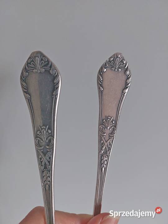 Hefra 2 widelce do ryb posrebrzane wzór romański