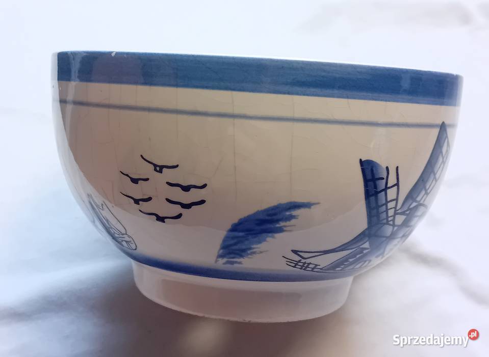 Ceramiczna doniczka w stylu Delft druga połowa wielkopolskie Koźminek