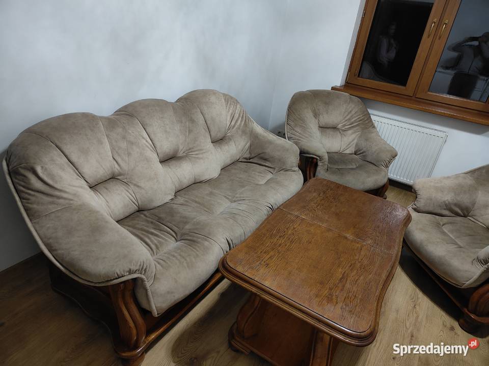 Komplet wypoczynkowy wypoczynek dębowy sofa Dęblin
