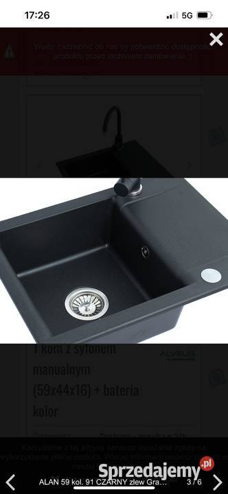 Nowy zlew czarny 350 zl Chojnice