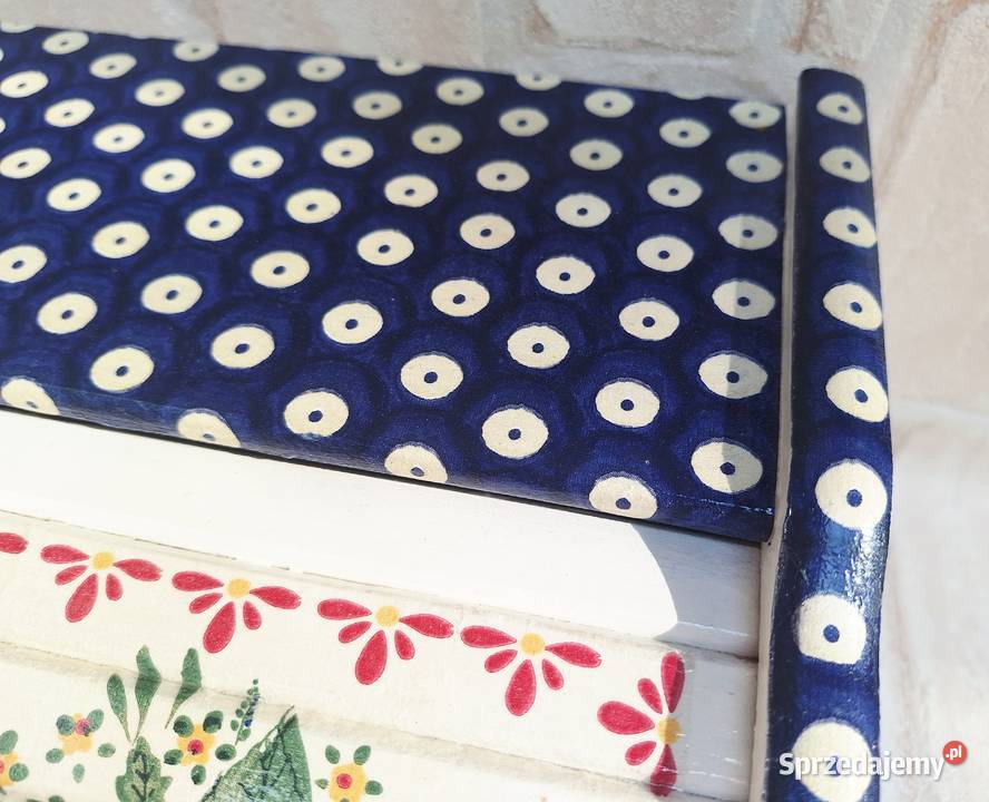 Chlebak z drewna bukowego decoupage Bolesławiec Halinów