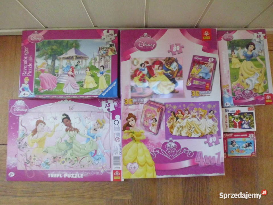 PUZZLE zestaw dziewczynki 9 księżniczki DISNEY pomorskie Starogard Gdański
