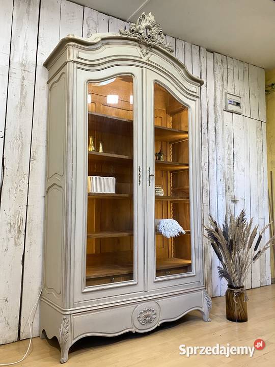 BIBLIOTEKA witryna kremowa szafa Rokoko LUDWIK Meble Gniezno