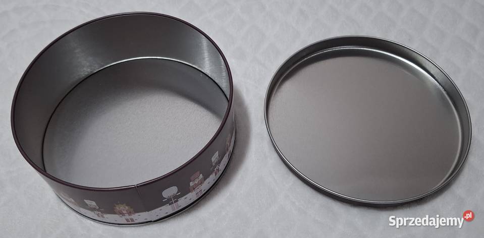 Metalowy okrągły pojemnik z pokrywką 14x58 Czeladź