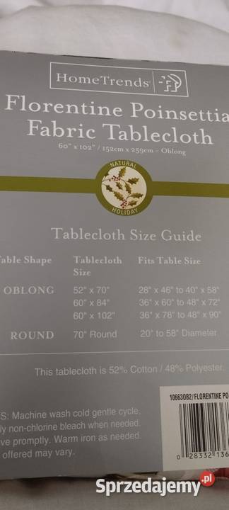 Obrus duży 152x259 z USA nowy gwiazda Wrocław