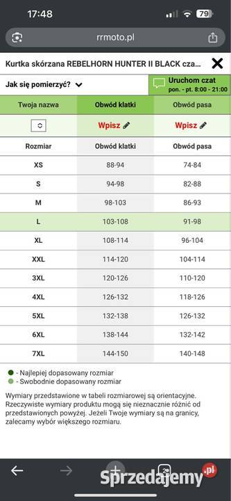 Kurtka motocyklowa skórzana Rebelhorn Hunter II Szczecin