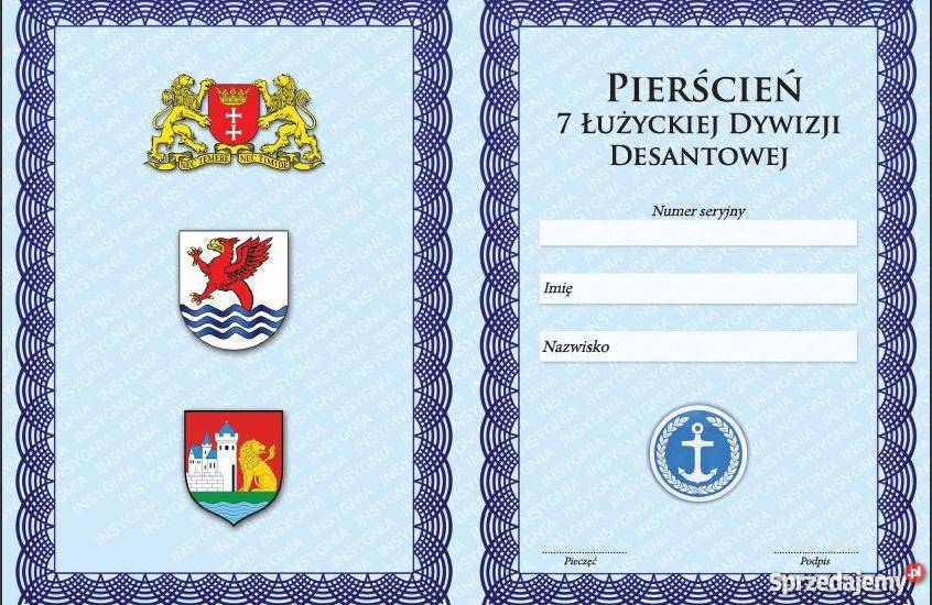 Pierścień Niebieskich Beretów srebrne zachodniopomorskie Szczecin sprzedam