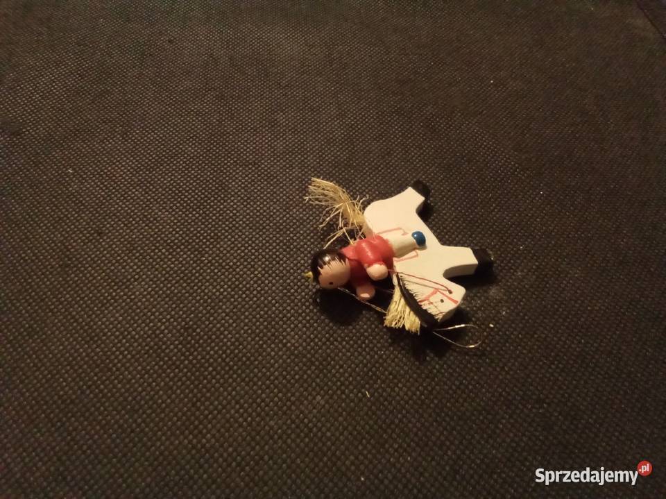 Drewniana zawieszka na choinkę anioł na koniu mazowieckie Warszawa