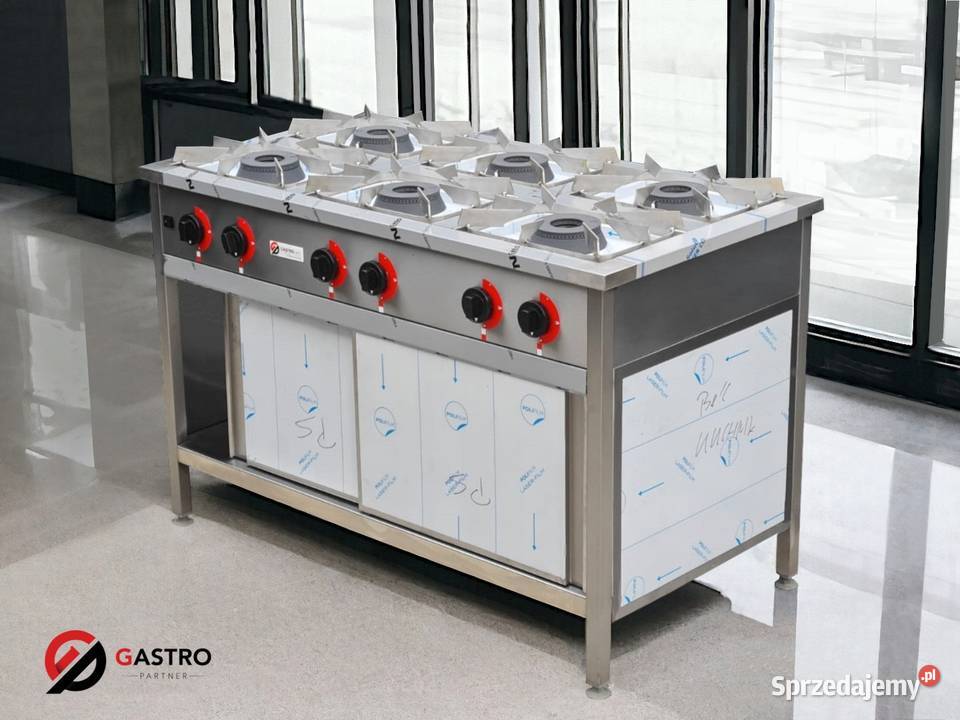 Kuchnia gazowa 6 palnikowa z szafką zabudowana
