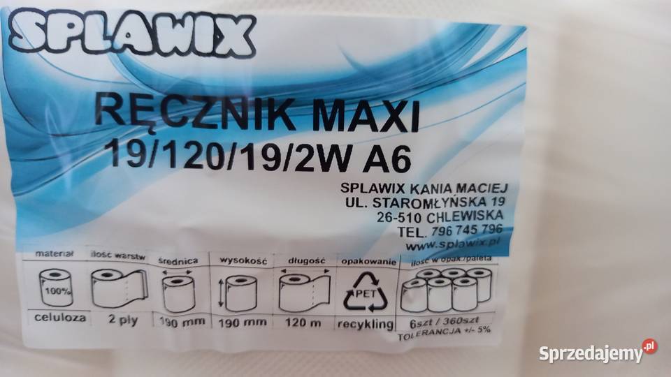 reczniki papierowe celuloza bezpyłowe 120m Chlewiska sprzedam