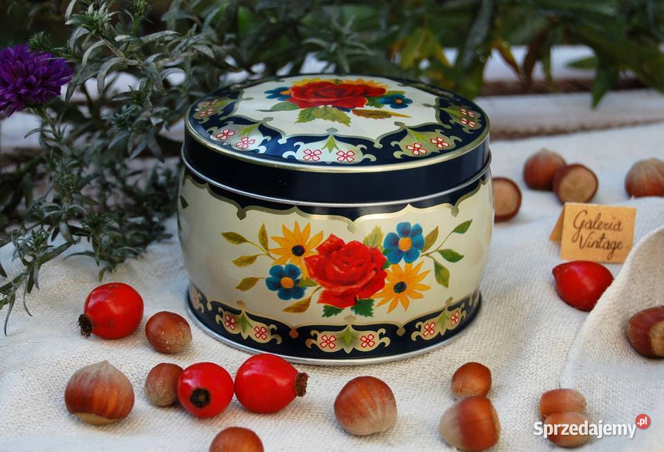 Stara puszka Kambly ciastka Szwajcaria vintage wielokolorowy Lublin