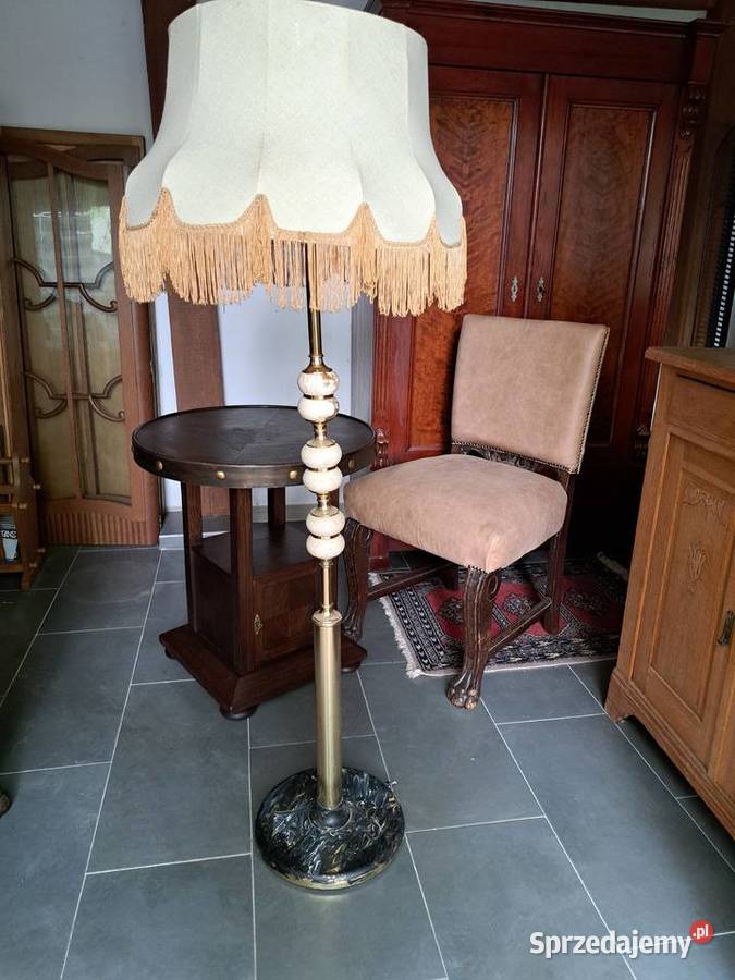 Lampa podłogowa stojąca mosiądz z onyksem zachodniopomorskie