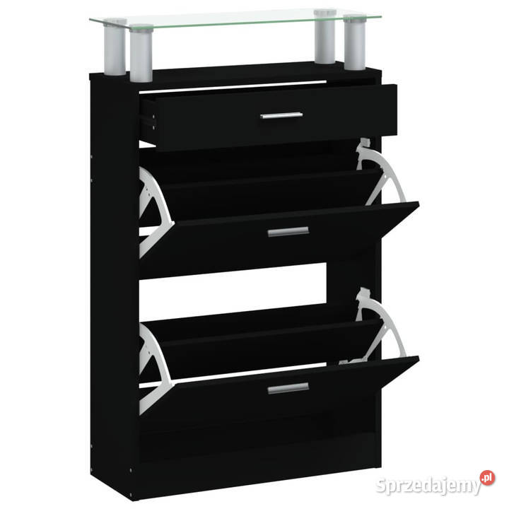 Szafka na buty czarna 63x24x104 materiał Warszawa sprzedam