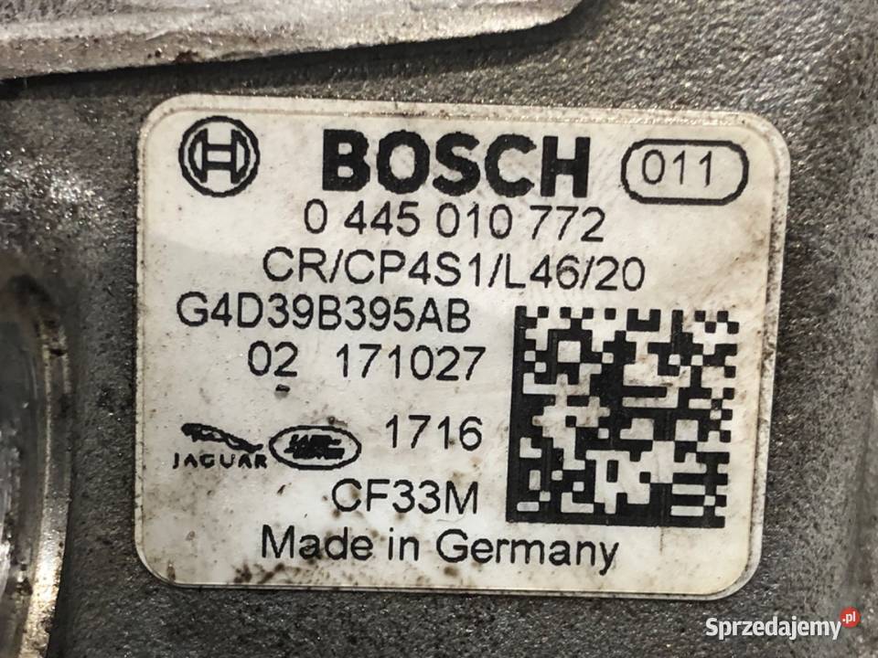 POMPA WTRYSKOWA JAGUAR XE G4D39B395AB 20 180 podkarpackie