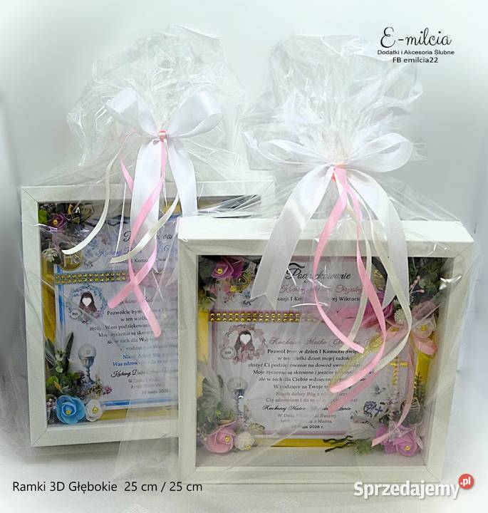 Ramka Głęboka 3D KOMUNIA Podziękowania Zielona Góra